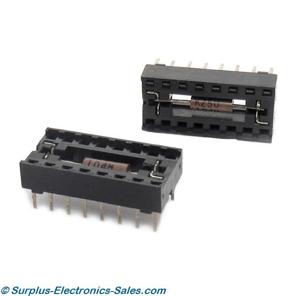 16-Pin DIP IC Socket with 0.1uF Capacitor - Click Image to Close